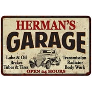 HERMAN'S Garage Gift Man Cave Metal Sign Decor 12x18 112180014186