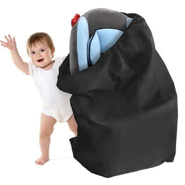 Fixdono Car Seat Travel Bag for Airplane, Easy Carry Durable Gate Check Bag, Carseat Cover for Air Travel, Black 1 Pack