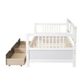 thumbnail image 6 of Twin Size Wooded Daybed With 2 Drawers And 3 Side Guardrail Wooden Slats Support Bed Frame For Living Room Bedroom, 6 of 9