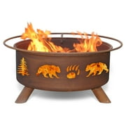 Bear & Trees Steel Fire Pit by Patina Products