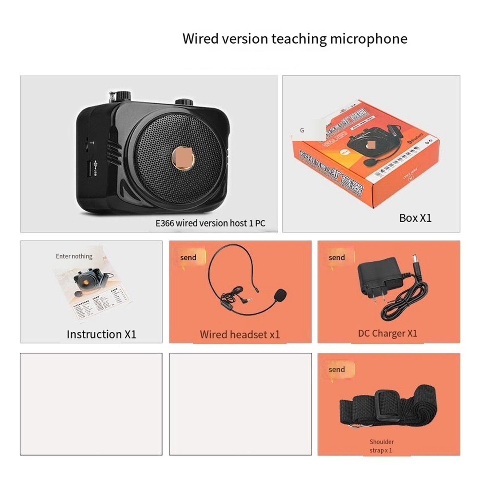 25W Wireless Loudspeaker FM Radio Recording TF Card U Disk Playback Dedicated Classroom Class Guide Speakers ,Powerful Voice Amplifier