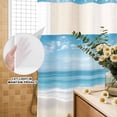 thumbnail image 3 of No Hook Shower Curtain, Beach Coastal Shower Curtains for Bathroom with See Through Top Window, Summer Nautical Seaside Starfish Shell Waterproof & Washable Bath Curtain 60"x72", 3 of 9