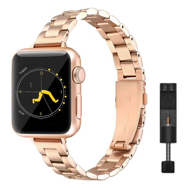 Correa fina de Metal para mujer para Apple Watch 38mm 40mm 41mm correa de pulsera delgada de acero inoxidable para iWatch SE 8/7/6/5/4/3/2/1 pulsera Tan Jianjun unisex