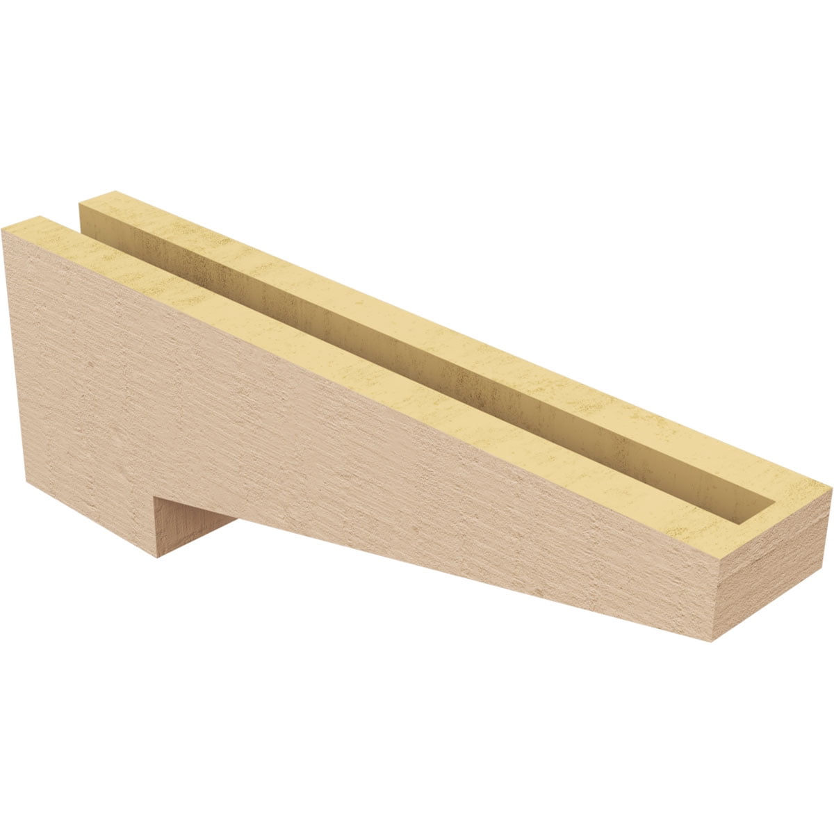 3"W x 18"D x 6"H Thin Clemmons Rough Cedar Woodgrain TimberThane Corbel, Primed Tan