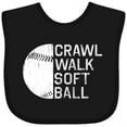 thumbnail image 3 of Inktastic Crawl Walk Softball Boys or Girls Baby Bib, 3 of 4