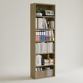 thumbnail image 1 of QinaQin Grande Commode Bibliothèque, Bibliothèque Ouverte en Bois à 6 Tablettes pour Exposition et Rangement, 1 of 7