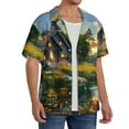thumbnail image 2 of Sikiie Cozy Cottage Lakeside Sunset Men's Cuban Shirt, Hawaiian Shirts, Business Casual Button Down Shirts, Short Sleeve Shirt-Medium, 2 of 5