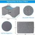 thumbnail image 3 of Memory Foam Knee Pillow, Pillow for Side Sleepers, Leg Pillows Sleeping Blood Circulation, Elevation Spine Aligning, Sciatica, Back, Hip, Knee, Ankle Pain, Grey, 3 of 4