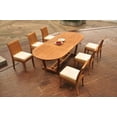 thumbnail image 5 of Grade-A Teak Dining Set: 6 Seater 7 Pc: 94" Mas Oval Trestle Leg Table And 6 Lagos Armless Chairs Outdoor Patio WholesaleTeak #WMLG26, 5 of 6