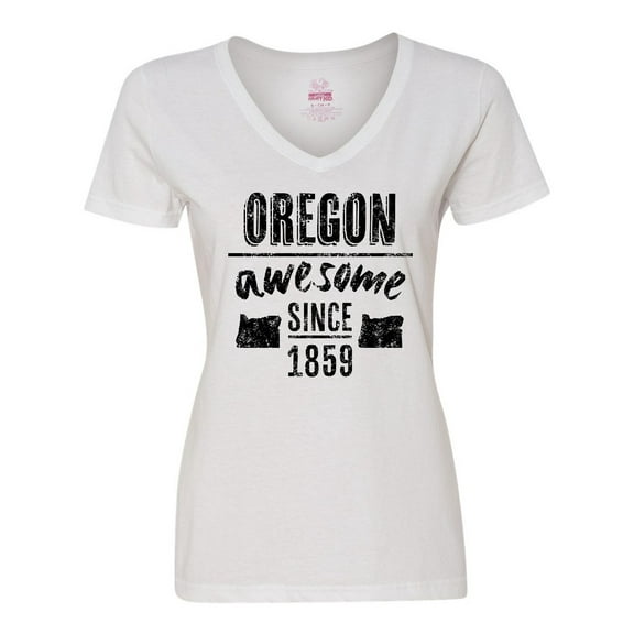 Inktastic Oregon Awesome Since 1859 Women's V-Neck T-Shirt