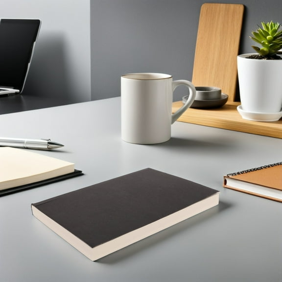 SEWCHICS Black Thick Paper Blank Journal Notebook for Drawing Sketching with Durable Kraft Cover