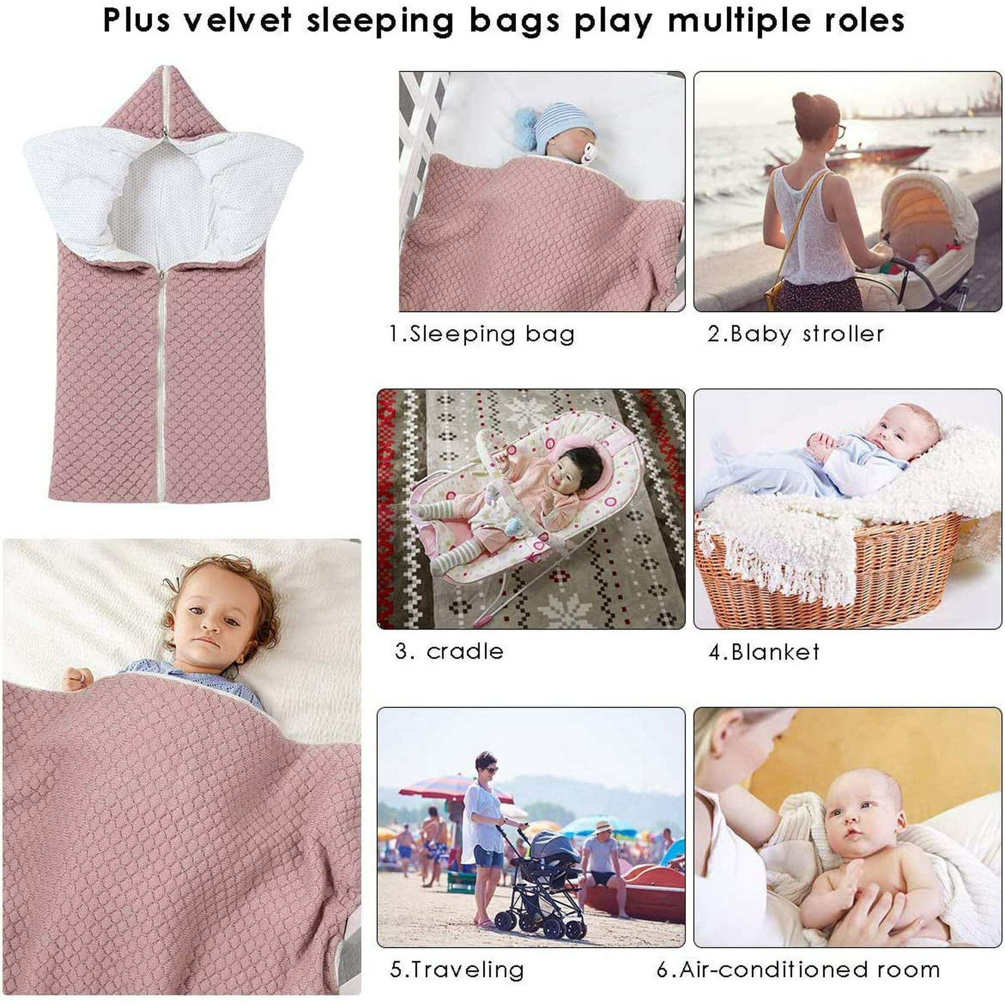 Gallfeel Baby Sleeping Bag Hooded Swaddle Sack Blanket Boy And Girl 0 12 Months Knitted Newborn Receiving Swaddles Wrap Blanket For Stroller baby Gift