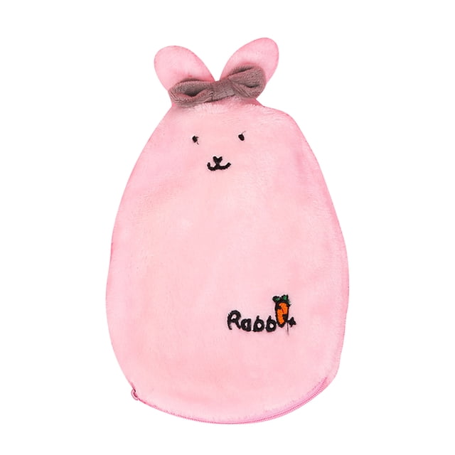 PVC lindo conejo bolsa de agua caliente calentador de manos terapia anti-frío rosa