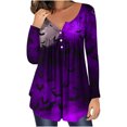 thumbnail image 1 of Ichuanyi Liquidación de mujeres Capasés impresos para mujeres Botones de manga redonda de cuello largo Tops de blusa ICHUANYI WER202308215713, 1 of 4