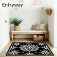 thumbnail image 3 of ODIKA 5'x7' Machine Washable Non-Slip Area Rug, Festive Snowflake Crystal Holiday Celebration Decorative High Traffic Rug with Pad, Black, 733376, 3 of 8