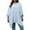 Light Blue, variant on Zpanxa Women's Batwing Sleeve Blouse Plus Size Loose Fit Long Sleeve Top Solid Color Comfort Stretch Round Neck Tunic