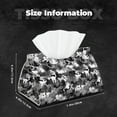 thumbnail image 2 of Leather Tissue Box Cover - Grey Cat Camouflage Long PVC Tissue Box Holder for Dining Tables, Bedside Tables, Desks, Modern Tissue Holder Cover for Living Room, Office, Bedroom Decor, 2 of 8