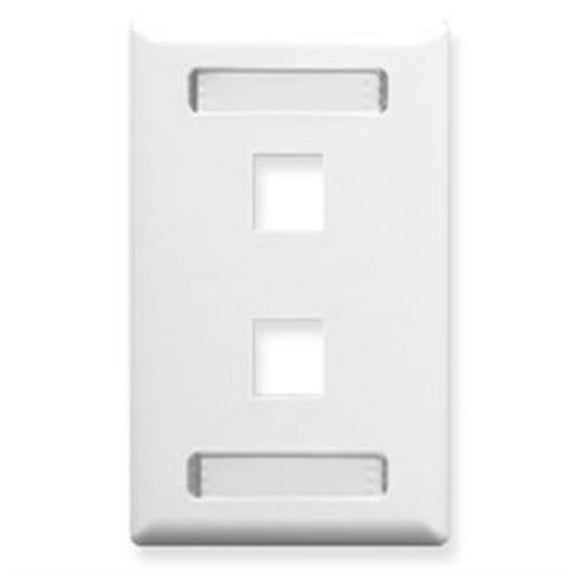 Classic Single Gang Faceplate With ID - White, 2 Port