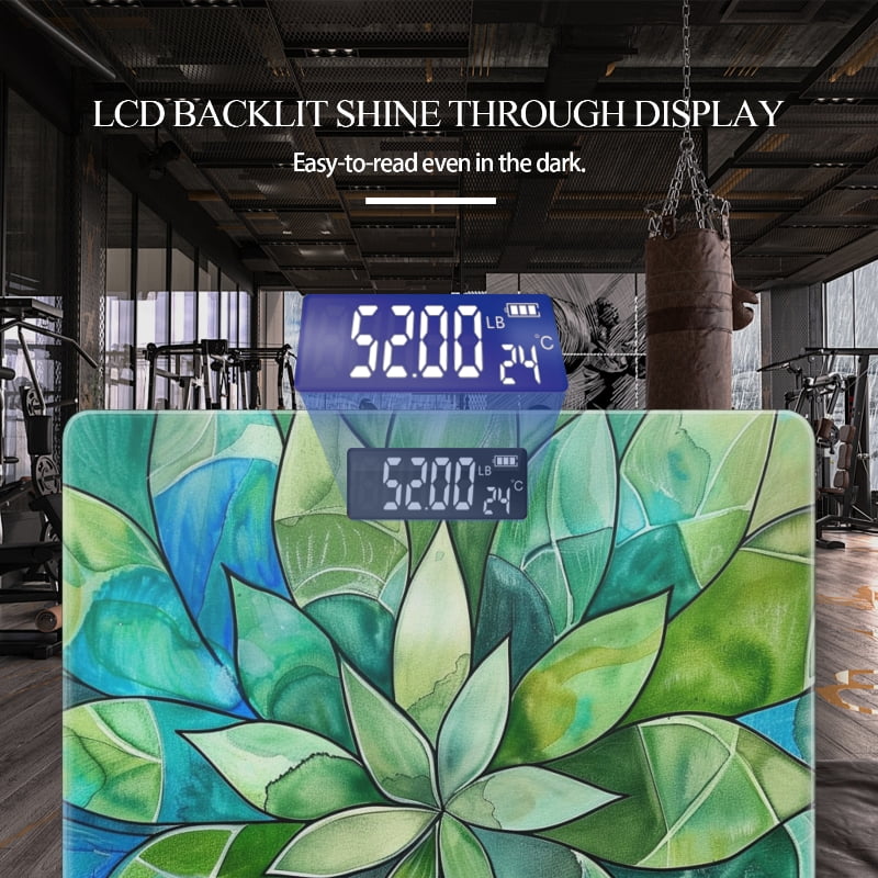 Bathroom Scale, Highly Accurate Digital Body Scale,Precisely Measures Weight up to 400 lbs-Watercolor Painting Of Intricate Mandala
