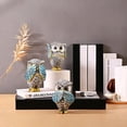 thumbnail image 5 of Owl figurine and sculptures for shelf decor accents,3 wise Owl statue for living room bedroom decoration,Retro animal decor,boho gift for women bird lover, 5 of 6
