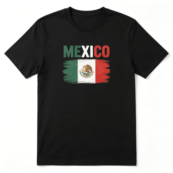 Mexico Flag Eagle Retro Graphic Tee For Men And Women, Mexican Heritage Holiday Gift Cotton Short Sleeves T-Shirt