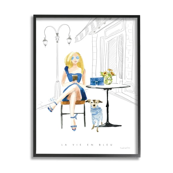 Stupell Industries La Vie En Bleu Parisian Glam Phrase Female, 24 x 30,Design by Mercedes Lopez Charro
