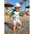 thumbnail image 3 of BemeyourBBs Toddler Baby Boy Girl Duck One Piece Swimsuit Set Infant Boy Girl Bathing Suit Mallard Print Long Sleeve Rash Guard Swimwear and Hat Set Pool Summer Beachwear, 3 of 9