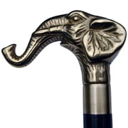 36 Elephant Head Cane Silver Handle Wood Shaft Sturdy Gentlemans Walking Stick