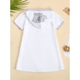 thumbnail image 3 of Argulvti Kid Swim Coverups Bow/Elephant Embroidery Short Sleeve Hooded Robe Zip-Up Towel Beachwear, 3 of 7