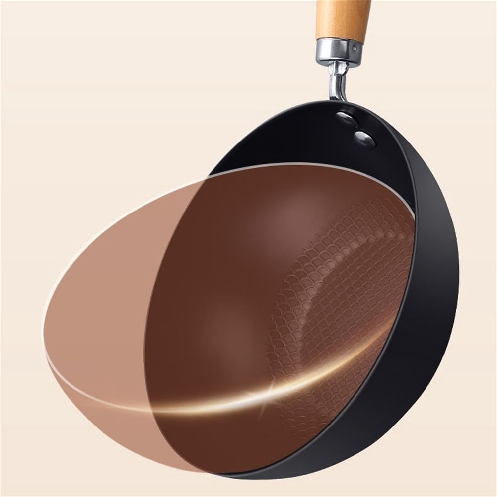 Non-stick Frying Pan for Flat Bottom Wok Iron Pots Kitchen Cookware With Glass Cover