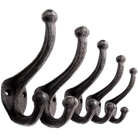 Decorative Rustic Cast Iron Wall Mounted Coat Hooks Set Of 5 Vintage Inspired Modern Farmhouse Coats Bags Hats Towels Antique Black Canada Decorative Rustic Cast Iron Wall, Cast Iron Wall Coat Hooks