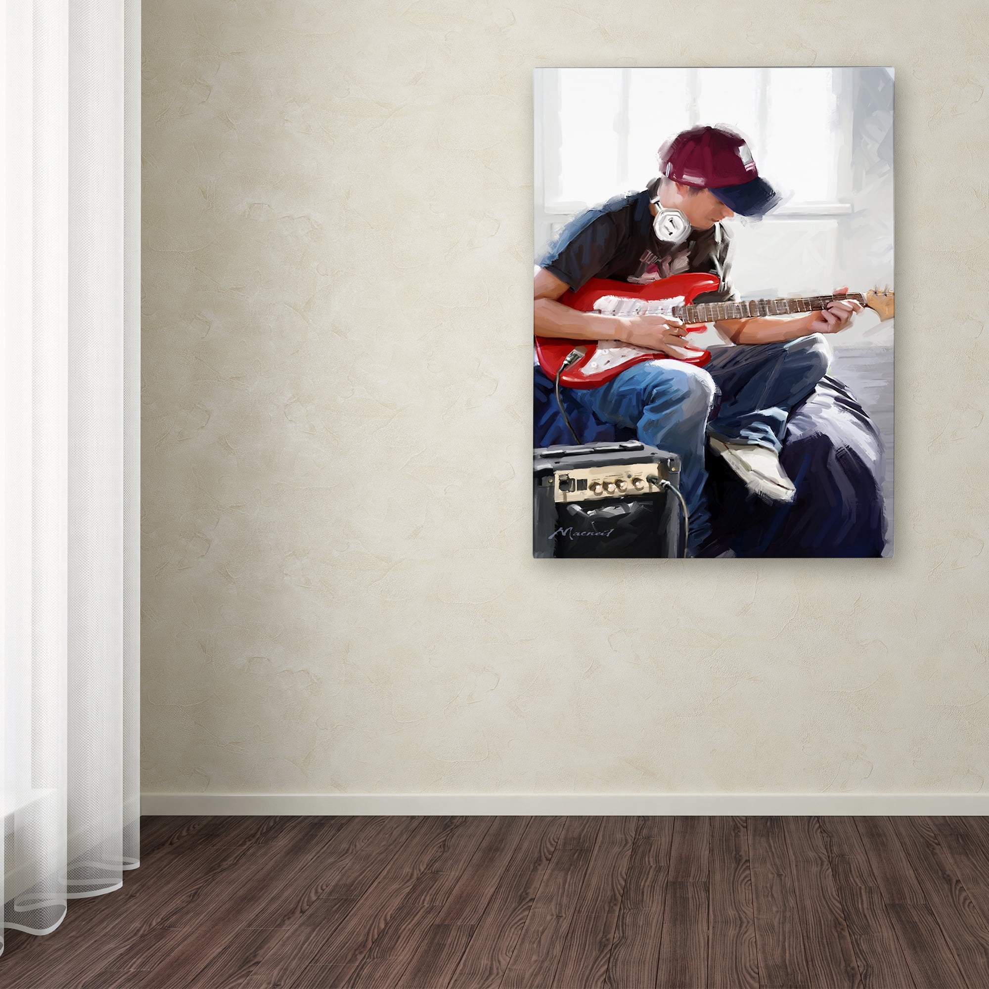 Trademark Fine Art 'Playing Guitar' Canvas Art by The Macneil Studio