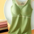 thumbnail image 4 of Qarigey Ropa interior térmica de invierno para mujer, Top de alta elasticidad para mantener el calor, chaleco básico adelgazante informal, accesorio de Camisetas sin mangas Caqui 2XL Qarigey AP013374-19, 4 of 6