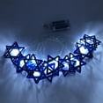 thumbnail image 3 of Six Pointed Star Candlestick Lights String For Judaism Hanukkah Chanukah Passover Shabbat Ornament Decor, 3 of 10