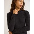 thumbnail image 4 of Sofia Jeans Women's Jacquard Seamlessly Smoothing Bodysuit with Long Sleeves, Sizes XS-XXL, 4 of 5
