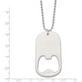 thumbnail image 4 of Chisel Stainless Steel Brushed Functional Bottle Opener Dog Tag on a Ball Chain Necklace - 22", 4 of 7
