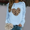 thumbnail image 2 of Love Heart Sweatshirt for Women Graphic Shirts Casual Leopard Print Long Sleeve Pullover Top, 2 of 4