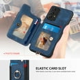 thumbnail image 2 of Nalacover For Samsung A52 5G Case Ring Holder Kickstand with Credit Card Holder, Back Flip Premium Leather Magnetic Clasp Removable Wirst Hand Strap Cover for Samsung Galaxy A52 5G, Blue, 2 of 15