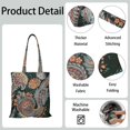 thumbnail image 3 of Artistic Paisley Pattern Reusable Grocery Bag - Foldable Tote with Vintage Geometric Art, Large Capacity & Eco-Friendly, 3 of 6