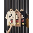 thumbnail image 2 of Camiseta con estampado de Mickey para bebé, ropa de verano, Tops de manga corta de Color sólido, informal, Simple, dibujos animados, lindo, cuello redondo, camisa Base, 2 of 2