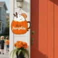 thumbnail image 3 of BinKFF Fall Decor Pumpkin Welcome Sign Thanksgiving Door Hanger Wooden Pumpkin Decor Hanging Porch Sign for Autumn Harvest Thanksgiving Farmhouse Wall Decoration(Orange), 3 of 6