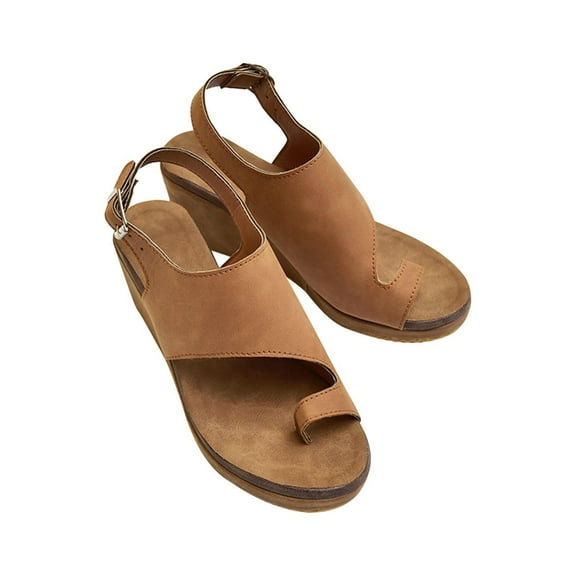 FNFYFH Wedge Sandals for Women Girls Dressy,Open Toe Platform Sandals Ankle Strap Casual Wedges Walking Strappy Slip on Sandals Wedge Shoes for Women