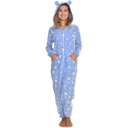 

Angelina Women s FLEECE Novelty One-Piece Hooded Pajamas (1-Pack)