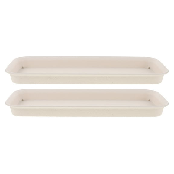 FONDOTIN Rectangular Planter Tray Beige 2Pcs 15.6X6.7X1.3In