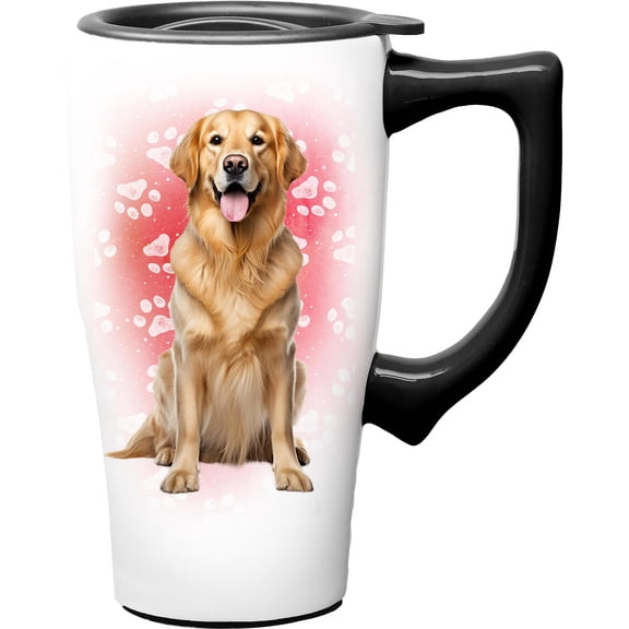 GOLDEN RETRIEVER 18 OUNCE CERAMIC TRAVEL MUG