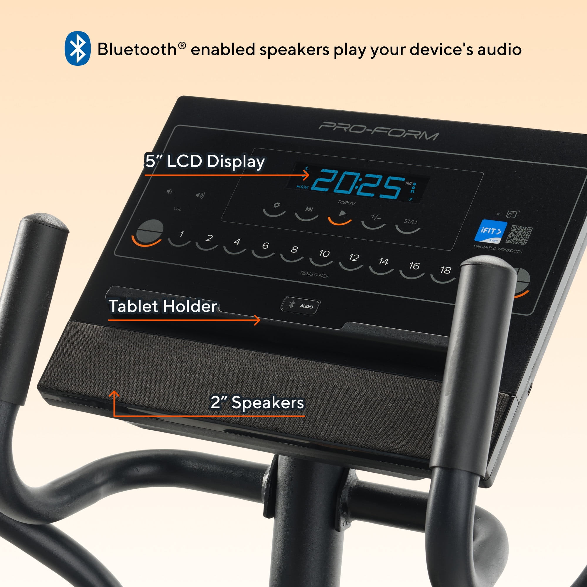ProForm Sport Elliptical with 5" LCD Display & Device Shelf, 20 Resistance Levels, Silent Magnetic Resistance™, SmartAdjust™, & Powered by iFIT