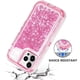thumbnail image 5 of Funda para iPhone 14 Pro Max, carcasa con purpurina flotante, líquido brillante, arena movediza, para mujeres y niñas, carcasa protectora a prueba de golpes, carcasa rígida de PC, parachoques de TPU, 5 of 7