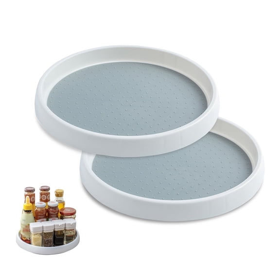 2 Pack Lazy Susan Cabinet Organizer, 10'' Lazy Susan Turntable Rotating Spinning Organizer Rotating Spice Rack for Kitchen, Refrigerator, Pantry, Spice Rack, Bathroom