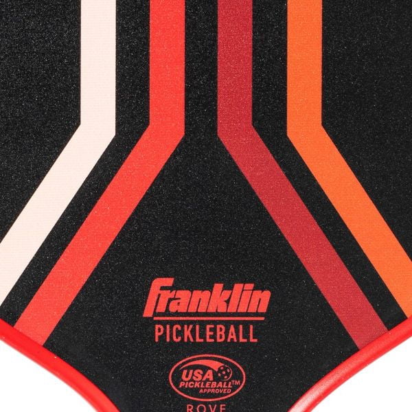 Franklin Sports 15.7'' Rove Traditional Pickleball Paddle - Black/Red/Orange: Fiberglass Construction, 4" Grip