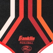 Franklin Sports 15.7'' Rove Traditional Pickleball Paddle - Black/Red/Orange: Fiberglass Construction, 4 Grip